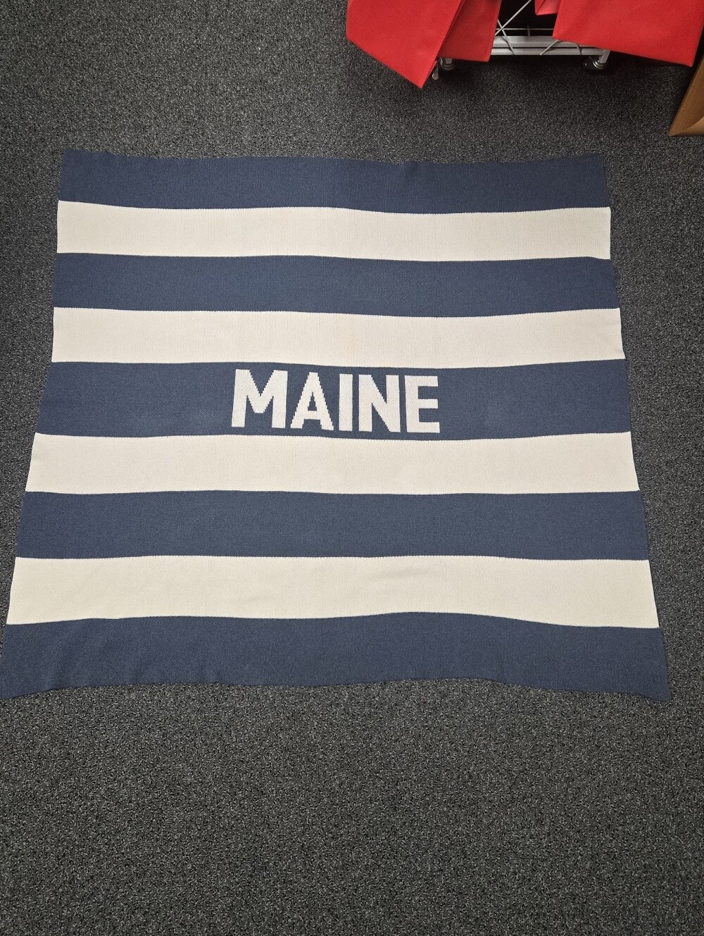 Town Pride "Maine" Multi Stripe Knit Throw Blanket 45" x 45"